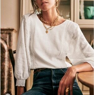 Sezane Cleo Blouse - Ecru Size 4/36